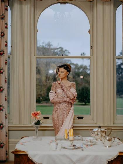 Blush engagement dress