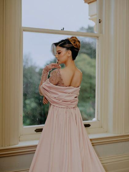 Blush engagement dress