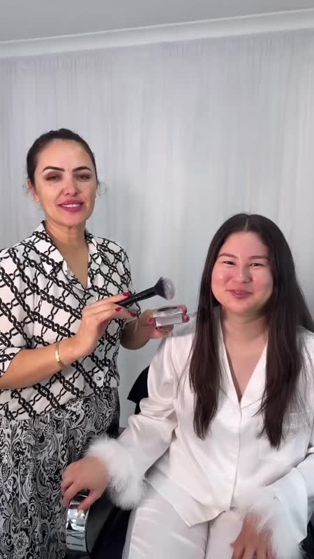 A client before her hair and makeup, filmed in the lounge